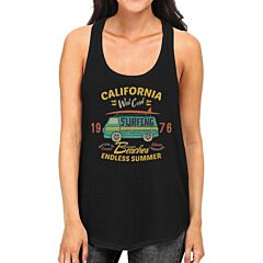 California Beaches Endless Summer Womens Black Tank Top