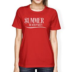 Summer Beach Party Womens Red Shirt