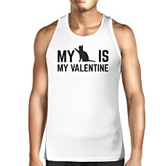 My Cat My Valentine Mens Tanktop Funny Graphic For Cat Lovers