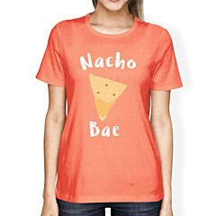 Nocho Bae Women's Peach T-shirt Simple Typography Cute Graphic Tee
