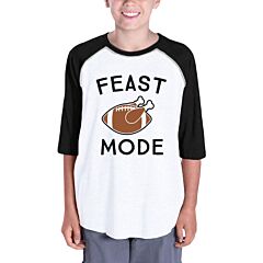 Feast Mode Kids Black And White Baseball Shirt