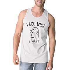 I Boo What I Want Ghost Mens White Tank Top