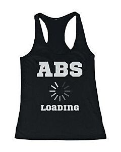 Women's Black Cotton Work Out Tank Top - Abs Loading