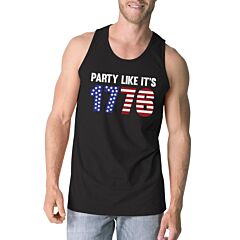 Party Like Its 1776 Funny Independence Day Mens Black Graphic Tanks