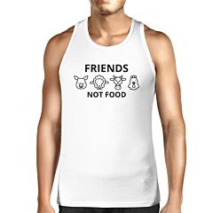 Friends Not Food White Tank Top Cute Animal Graphic Shirt For Men