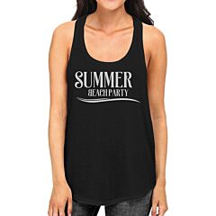 Summer Beach Party Womens Black Tank Top
