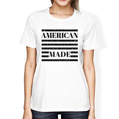 American Made Womens White Fourth Of July Decorative Graphic Shirt