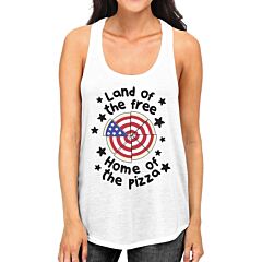 Home Of The Pizza Womens White Tank Top Gifts For Pizza Lovers