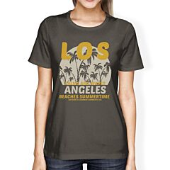 Los Angeles Beaches Summertime Womens Dark Grey Shirt