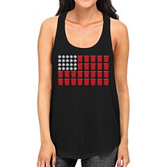 Beer Pong American Flag Womens Funny Design Tank Top Gift For Her