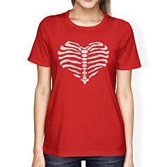 Skeleton Heart Womens Red Shirt