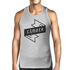Camper Men's Grey Cotton Tank Top Summer Camping Must Item For Him