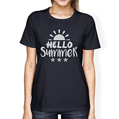Hello Summer Sun Womens Navy Shirt