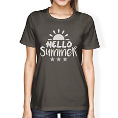 Hello Summer Sun Womens Dark Grey Shirt