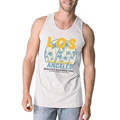 Los Angeles Beaches Summertime Mens White Tank Top