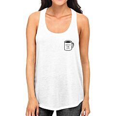 Coffee For Life Womens White Sleeveless Tank Top For Coffee Lover