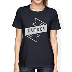 Camper Womens Navy Short Sleeve Tee Mountain Graphic TShirt For Her
