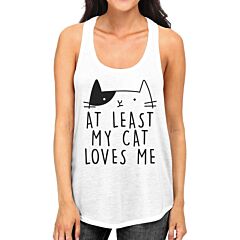 My Cat Loves Me Womens Tank Top Cute Cat Graphic For Cat Lovers
