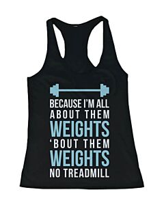 Funny Blue Design Workout Tank Top - All About Them Weight - Gym Clothes