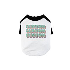 Sorority Theme Green Top Text Pets Personalized Baseball Shirt for Small Dog