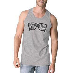 Summer Time Beach Party Mens Grey Tank Top