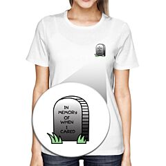 In Memory Of When I Cared Pocket T-shirt Halloween Tee Ladies Shirt
