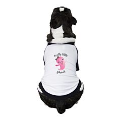 Pretty Little Ghoul Pets Black And White BaseBall Shirt