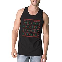 My Ugly Sweater Pattern Mens Black Tank Top