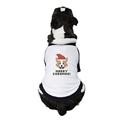 Merry Corgmas Corgi Pets Black And White Baseball Shirt