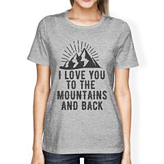 Mountain And Back Women's Gray Cotton T-Shirt Trendy Graphic Design
