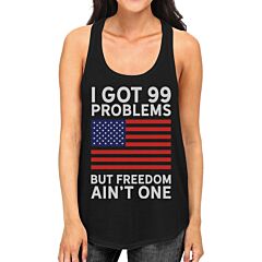 Freedom Ain't One Women Sleeveless Tee Funny 4th Of July Tank Top