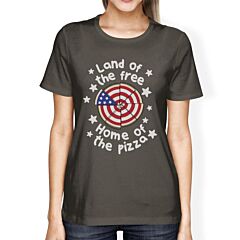 Land Of The Free Humorous 4th Of July Design Tee For Pizza Lovers