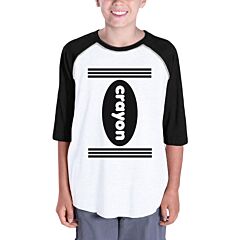 Crayon Kids Black And White BaseBall Shirt