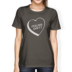 Feeling Empty Heart Dark Grey Graphic Tee Cute Design T Shirt