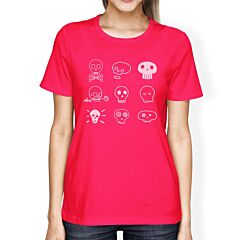 Skulls Womens Hot Pink Shirt
