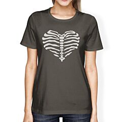 Skeleton Heart Womens Dark Grey Shirt