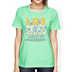 Los Angeles Beaches Summertime Womens Mint Shirt