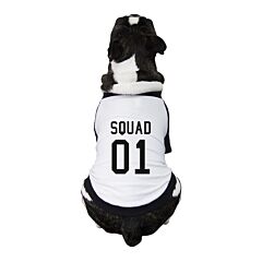 Squad01 Pets Black And White Baseball Shirt