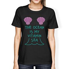 The Ocean Is My Vitamin Sea Cute Womens Lightweight Graphic Tshirt