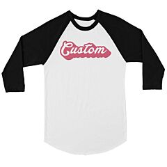 Pink Pop Up Text Modern Womens Personalized Baseball Shirt Gift