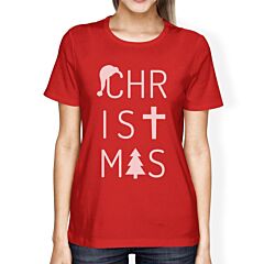 Christmas Letters Womens Red Shirt