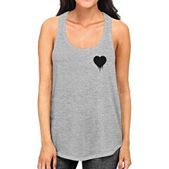 Melting Heart Women Tank Top Heart Printed Chest Size Graphic  Tank