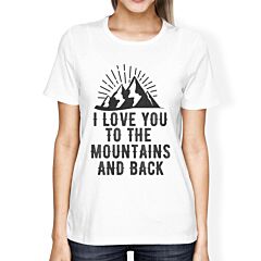 Mountain And Back Women's White Round Neck T-Shirt Gift For Grandpa