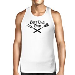 Best Bbq Dad Mens White Cotton Tank Top Barbeque Dad Gift Ideas
