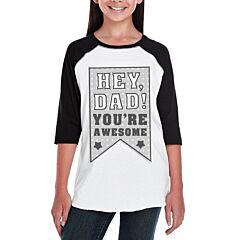 Hey Dad You're Awesome Dad Youth Baseball Jersey Gift Funny Design