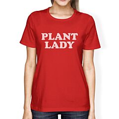 Inc Plant Lady Women's Red Short Sleeve Top Cute Graphic Shirt