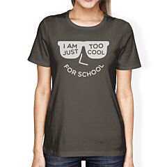 Too Cool For School Womens Dark Gray Shirt