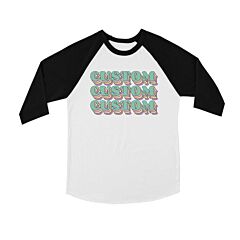 Sorority Theme Green Top Text Cool Kids Personalized Baseball Shirt