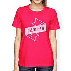 Camper Hot Pink Crew Neck Cotton Summer Cool T Shirt For Women
