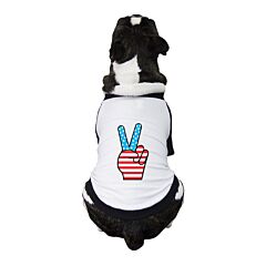 American Flag Peace Sign Independence Day Small Pets Baseball Tee